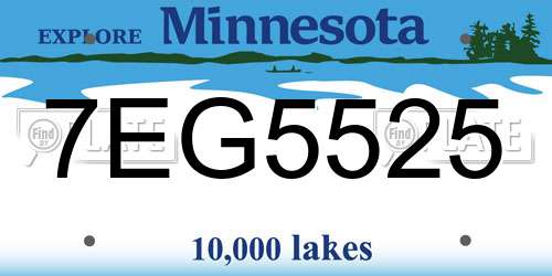 7EG5525 Minnesota License Plate