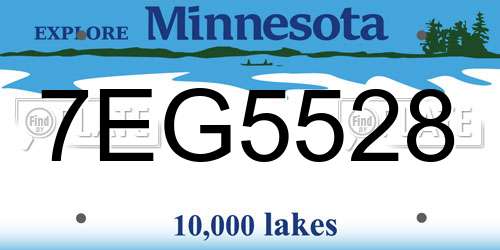 7EG5528 Minnesota License Plate