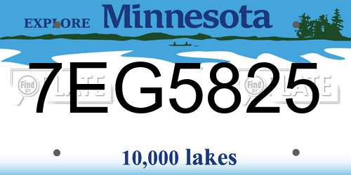 7EG5825 Minnesota License Plate