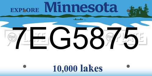 7EG5875 Minnesota License Plate
