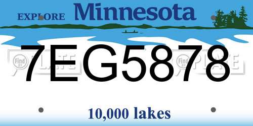 7EG5878 Minnesota License Plate