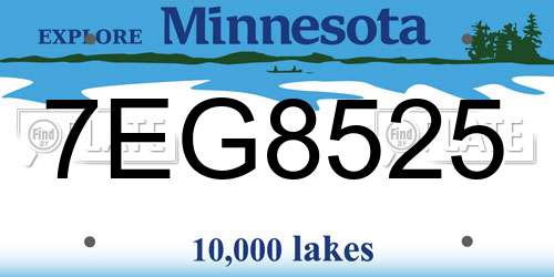 7EG8525 Minnesota License Plate