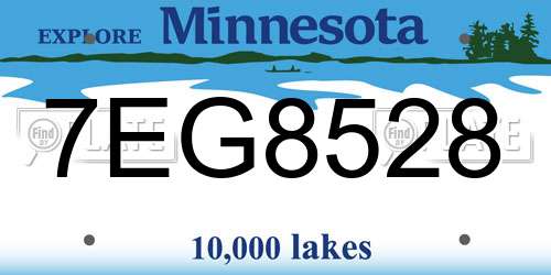 7EG8528 Minnesota License Plate