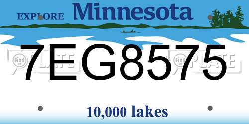 7EG8575 Minnesota License Plate