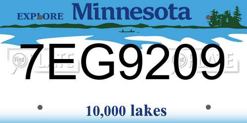 7EG9209 Minnesota License Plate