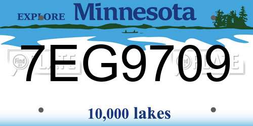 7EG9709 Minnesota License Plate