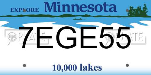 7EGE55 Minnesota License Plate