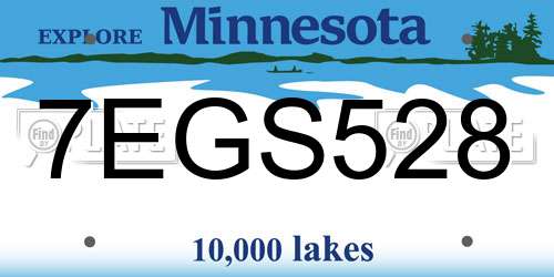 7EGS528 Minnesota License Plate