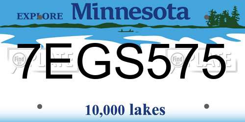7EGS575 Minnesota License Plate