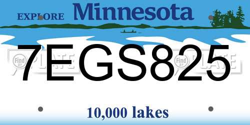 7EGS825 Minnesota License Plate