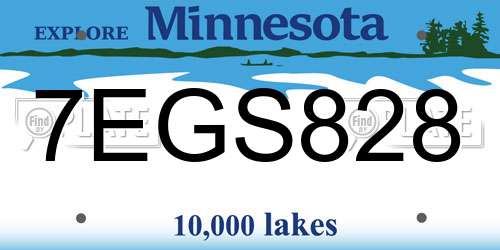 7EGS828 Minnesota License Plate
