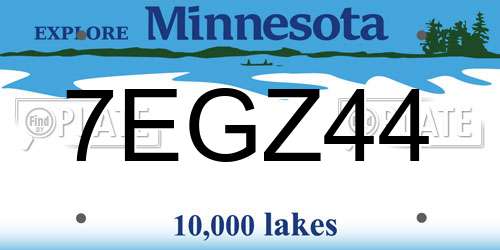 7EGZ44 Minnesota License Plate