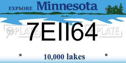 7EII64 Minnesota License Plate