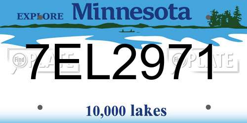 7EL2971 Minnesota License Plate