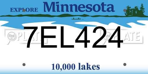 7EL424 Minnesota License Plate