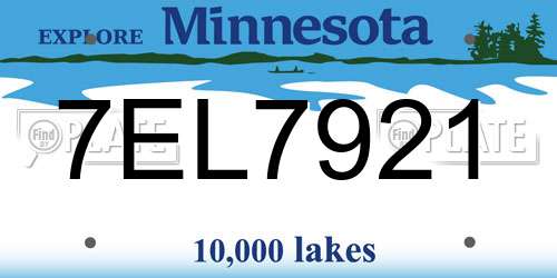 7EL7921 Minnesota License Plate