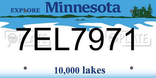 7EL7971 Minnesota License Plate