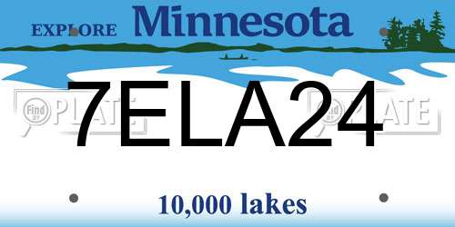 7ELA24 Minnesota License Plate