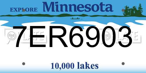 7ER6903 Minnesota License Plate