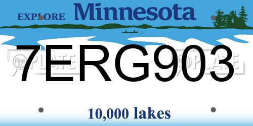 7ERG903 Minnesota License Plate
