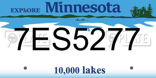 7ES5277 Minnesota License Plate