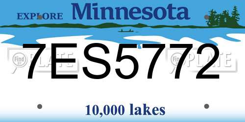7ES5772 Minnesota License Plate