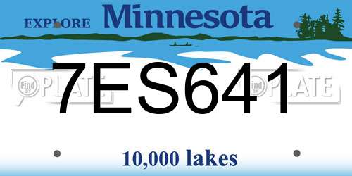 7ES641 Minnesota License Plate