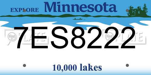7ES8222 Minnesota License Plate