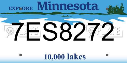 7ES8272 Minnesota License Plate