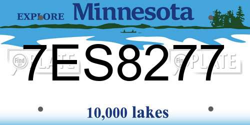 7ES8277 Minnesota License Plate