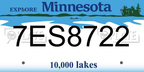 7ES8722 Minnesota License Plate