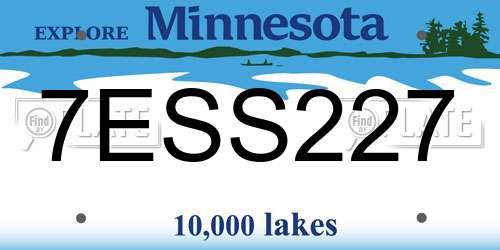 7ESS227 Minnesota License Plate