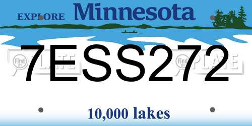7ESS272 Minnesota License Plate