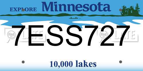 7ESS727 Minnesota License Plate