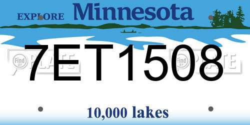 7ET1508 Minnesota License Plate