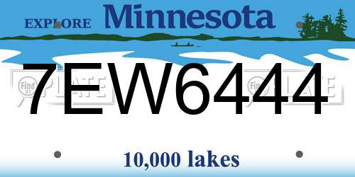 7EW6444 Minnesota License Plate