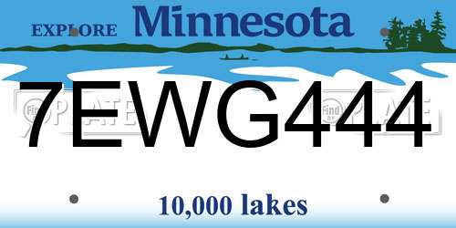 7EWG444 Minnesota License Plate