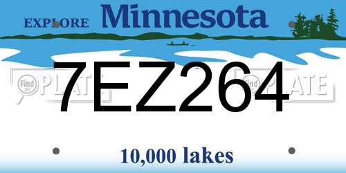 7EZ264 Minnesota License Plate