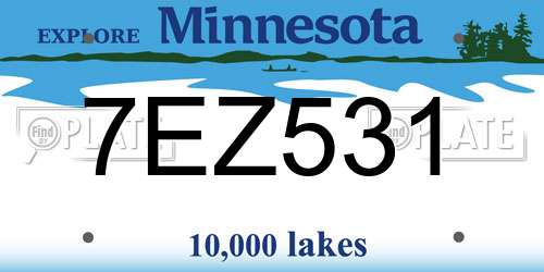 7EZ531 Minnesota License Plate