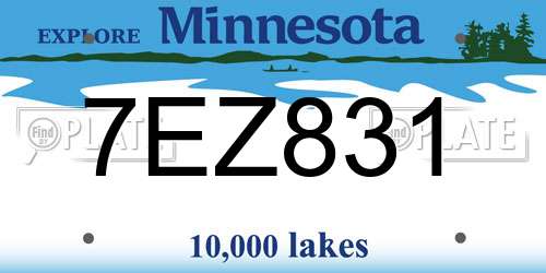 7EZ831 Minnesota License Plate