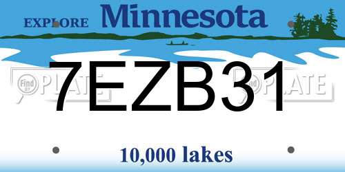 7EZB31 Minnesota License Plate