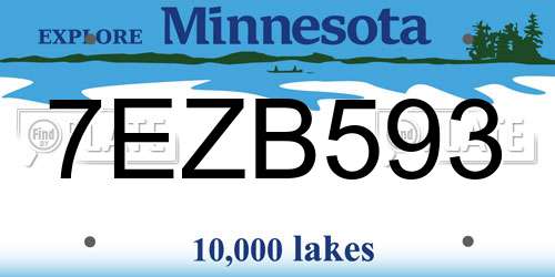 7EZB593 Minnesota License Plate