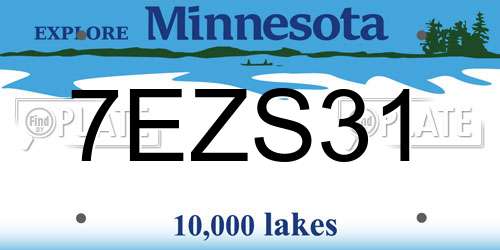 7EZS31 Minnesota License Plate
