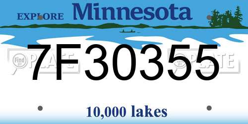 7F30355 Minnesota License Plate