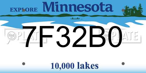 7F32B0 Minnesota License Plate