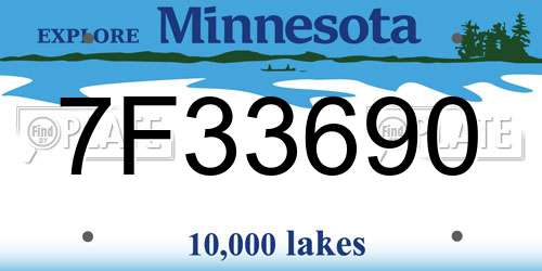7F33690 Minnesota License Plate