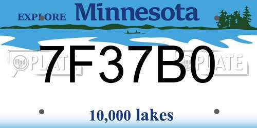 7F37B0 Minnesota License Plate