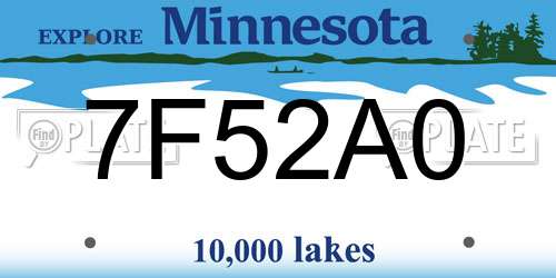 7F52A0 Minnesota License Plate