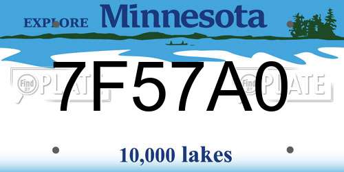 7F57A0 Minnesota License Plate