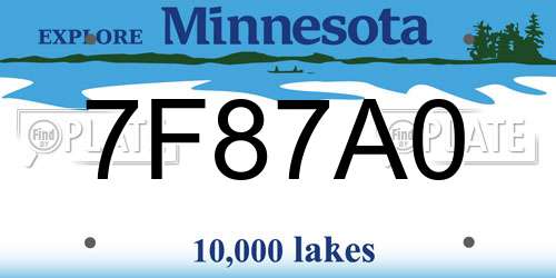 7F87A0 Minnesota License Plate